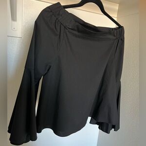 Off-shoulder black blouse